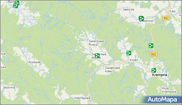 mapa Świątkowa Wielka, Świątkowa Wielka na mapie Targeo