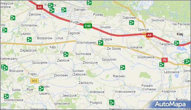 mapa Świątniki Dolne, Świątniki Dolne na mapie Targeo