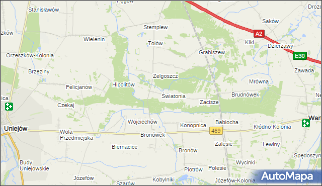 mapa Światonia, Światonia na mapie Targeo