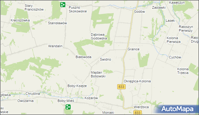 mapa Świdno gmina Chodel, Świdno gmina Chodel na mapie Targeo
