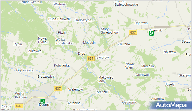 mapa Świdrów, Świdrów na mapie Targeo