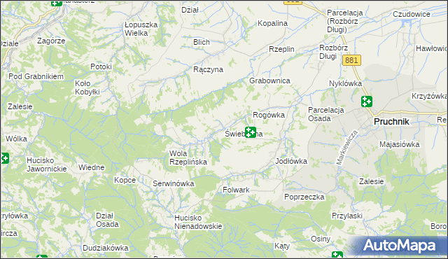 mapa Świebodna, Świebodna na mapie Targeo