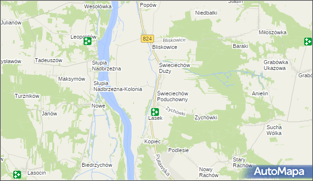 mapa Świeciechów Poduchowny, Świeciechów Poduchowny na mapie Targeo