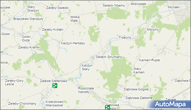 mapa Święck-Strumiany, Święck-Strumiany na mapie Targeo