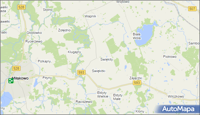 mapa Świękity, Świękity na mapie Targeo