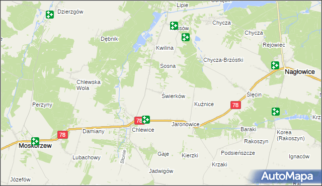 mapa Świerków, Świerków na mapie Targeo