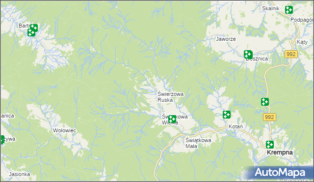 mapa Świerzowa Ruska, Świerzowa Ruska na mapie Targeo