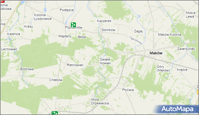 mapa Święte Nowaki, Święte Nowaki na mapie Targeo