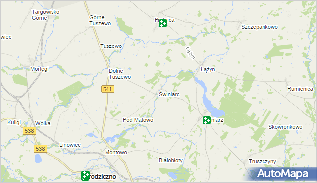 mapa Świniarc, Świniarc na mapie Targeo