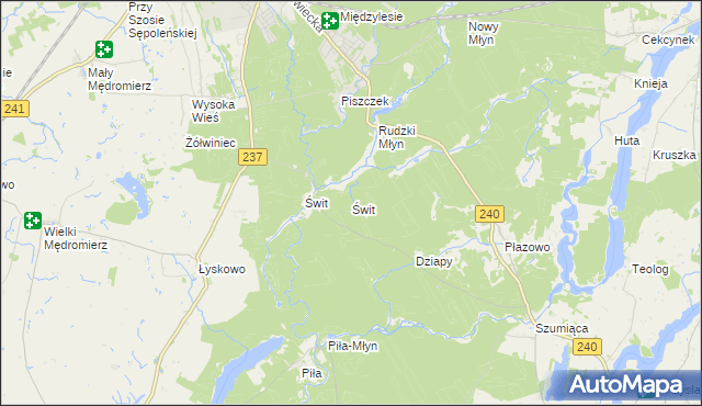 mapa Świt gmina Cekcyn, Świt gmina Cekcyn na mapie Targeo