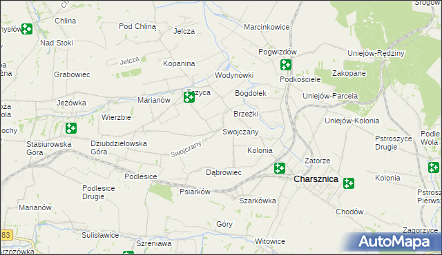 mapa Swojczany, Swojczany na mapie Targeo