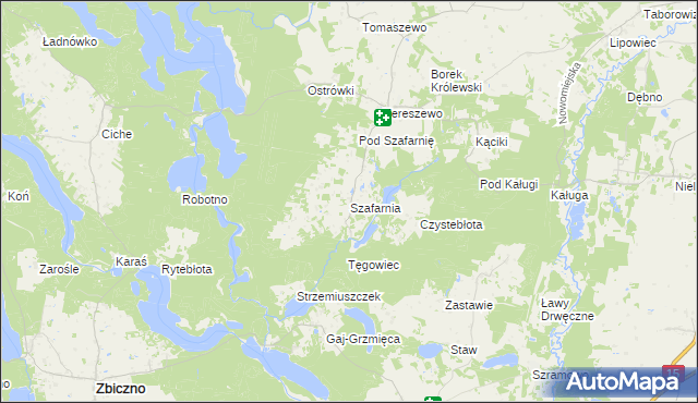 mapa Szafarnia gmina Kurzętnik, Szafarnia gmina Kurzętnik na mapie Targeo