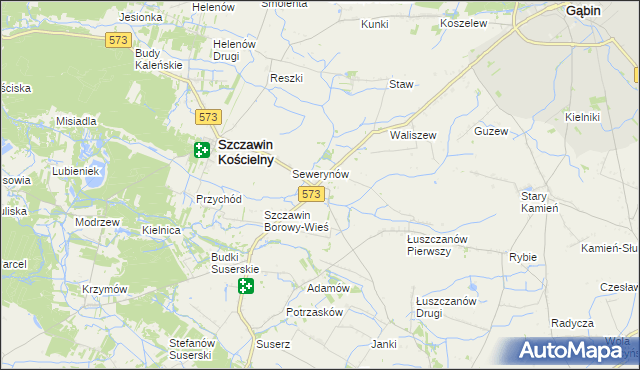 mapa Szczawin Borowy-Kolonia, Szczawin Borowy-Kolonia na mapie Targeo