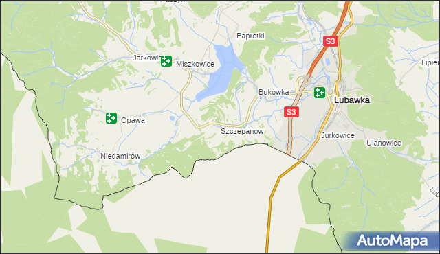 mapa Szczepanów gmina Lubawka, Szczepanów gmina Lubawka na mapie Targeo