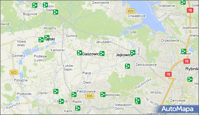 mapa Szczerbice, Szczerbice na mapie Targeo