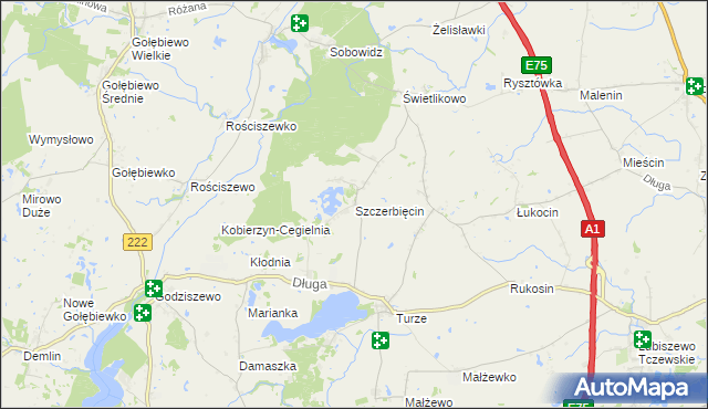 mapa Szczerbięcin, Szczerbięcin na mapie Targeo