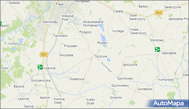 mapa Szczuka, Szczuka na mapie Targeo