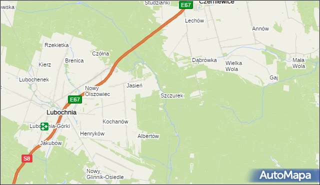 mapa Szczurek, Szczurek na mapie Targeo