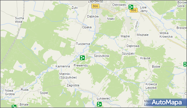 mapa Szczutków, Szczutków na mapie Targeo