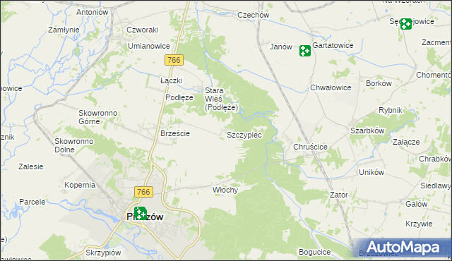 mapa Szczypiec, Szczypiec na mapie Targeo