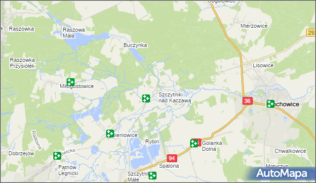 mapa Szczytniki nad Kaczawą, Szczytniki nad Kaczawą na mapie Targeo