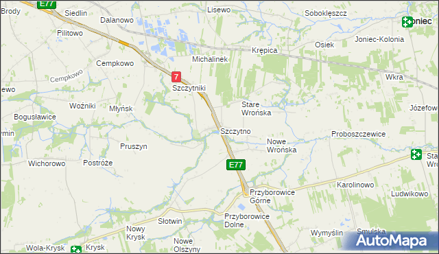 mapa Szczytno gmina Załuski, Szczytno gmina Załuski na mapie Targeo