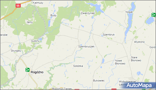 mapa Szembruczek, Szembruczek na mapie Targeo