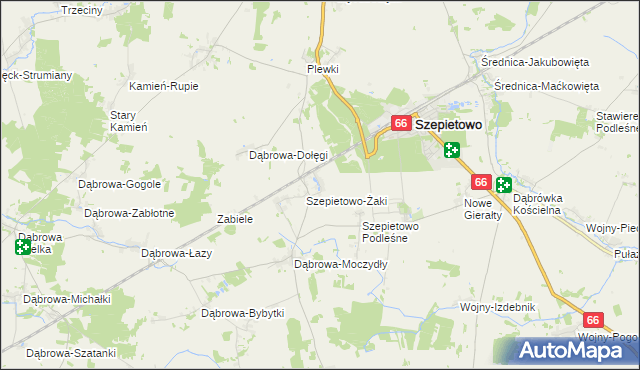 mapa Szepietowo-Janówka, Szepietowo-Janówka na mapie Targeo