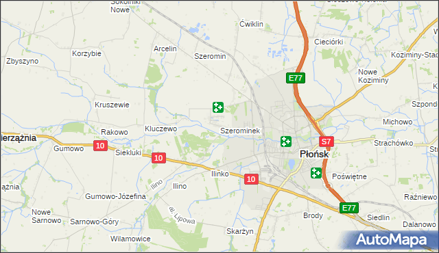 mapa Szerominek, Szerominek na mapie Targeo