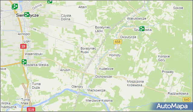 mapa Szerszenie, Szerszenie na mapie Targeo