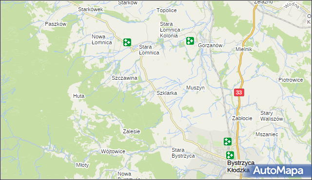 mapa Szklarka, Szklarka na mapie Targeo