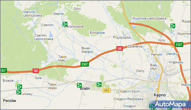 mapa Szklarka Mielęcka, Szklarka Mielęcka na mapie Targeo