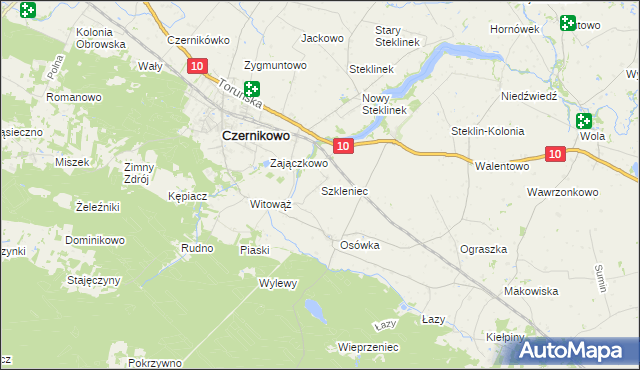 mapa Szkleniec gmina Czernikowo, Szkleniec gmina Czernikowo na mapie Targeo