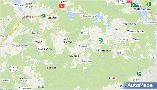 mapa Szkucin, Szkucin na mapie Targeo