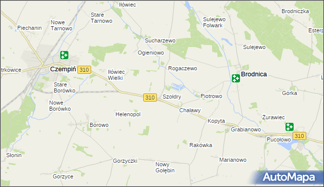 mapa Szołdry, Szołdry na mapie Targeo