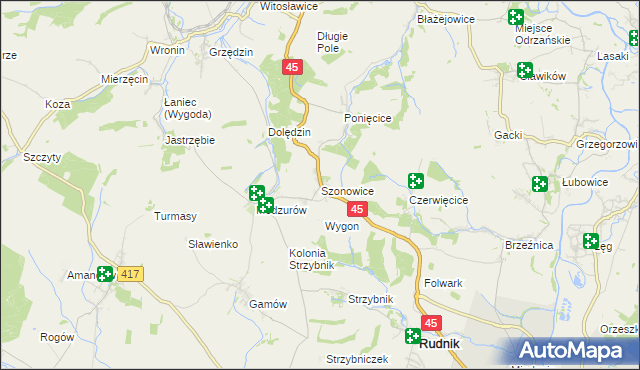 mapa Szonowice, Szonowice na mapie Targeo