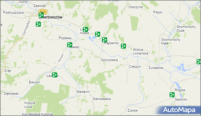 mapa Szorcówka, Szorcówka na mapie Targeo