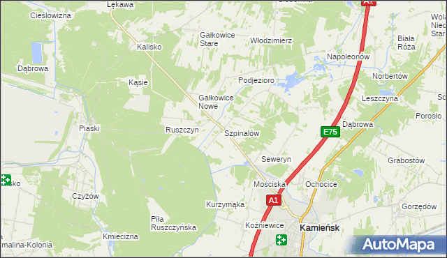 mapa Szpinalów, Szpinalów na mapie Targeo