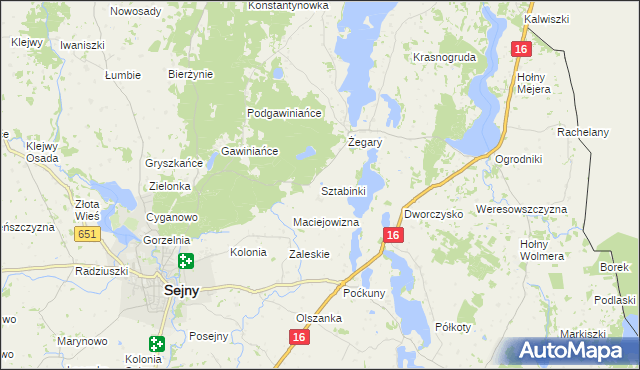 mapa Sztabinki, Sztabinki na mapie Targeo