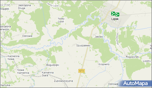 mapa Szuszalewo, Szuszalewo na mapie Targeo