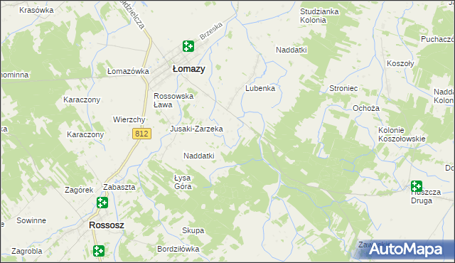 mapa Szymanowo gmina Łomazy, Szymanowo gmina Łomazy na mapie Targeo