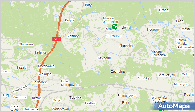 mapa Szyperki, Szyperki na mapie Targeo