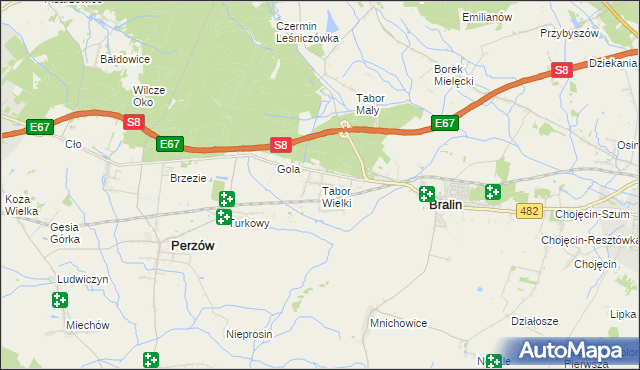 mapa Tabor Wielki, Tabor Wielki na mapie Targeo