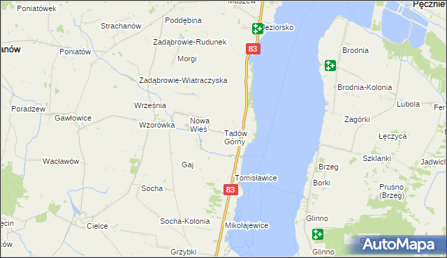 mapa Tądów Górny, Tądów Górny na mapie Targeo