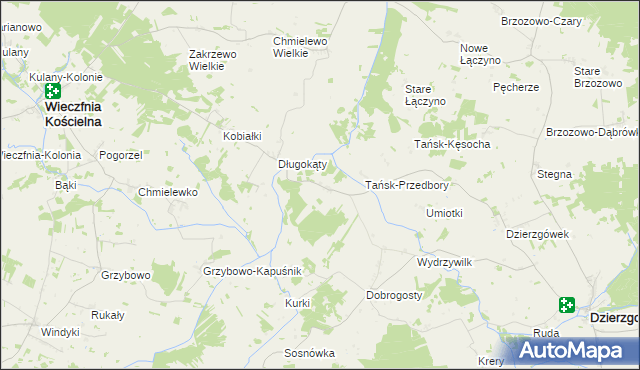 mapa Tańsk-Grzymki, Tańsk-Grzymki na mapie Targeo