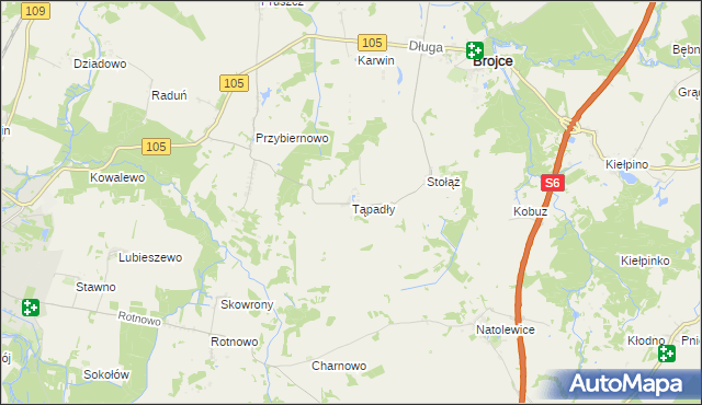 mapa Tąpadły, Tąpadły na mapie Targeo