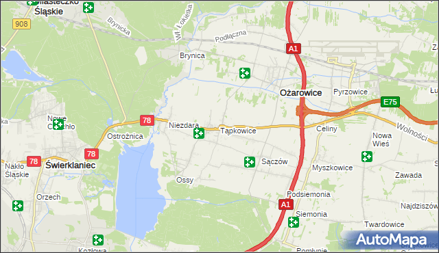 mapa Tąpkowice, Tąpkowice na mapie Targeo