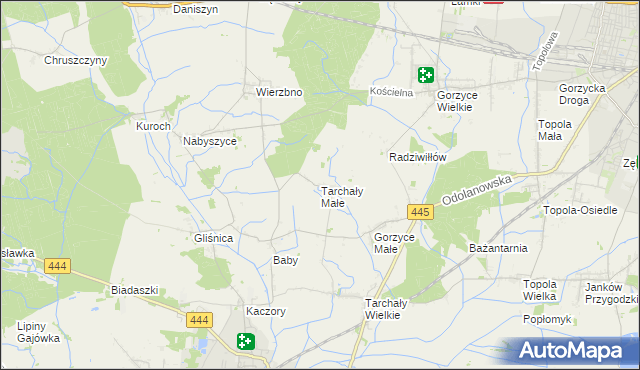 mapa Tarchały Małe, Tarchały Małe na mapie Targeo