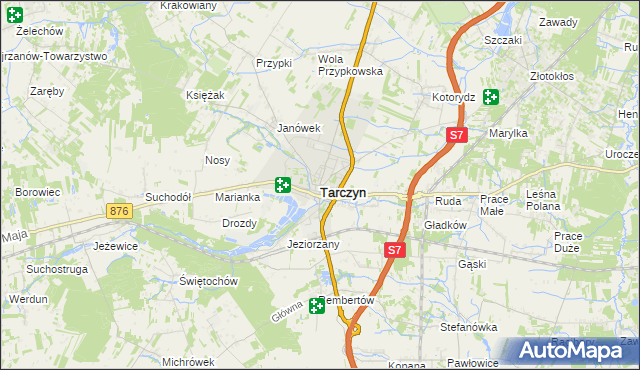 mapa Tarczyn powiat piaseczyński, Tarczyn powiat piaseczyński na mapie Targeo