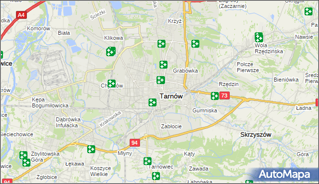 mapa Tarnów, Tarnów na mapie Targeo